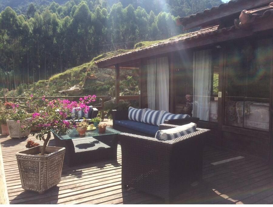 Sitio Com Piscina Natural E Cascata, Com Linda Vista Em Lumiar. Esterno foto