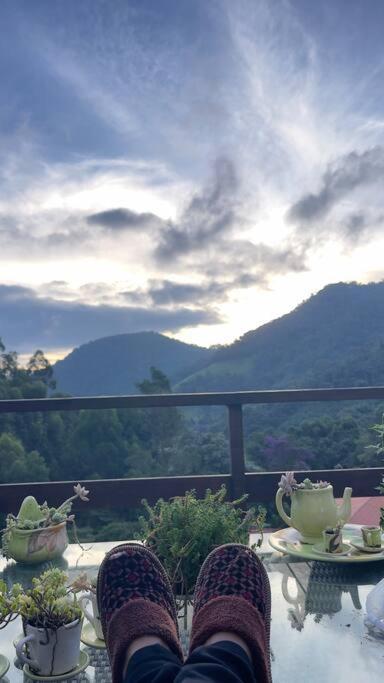 Sitio Com Piscina Natural E Cascata, Com Linda Vista Em Lumiar. Esterno foto